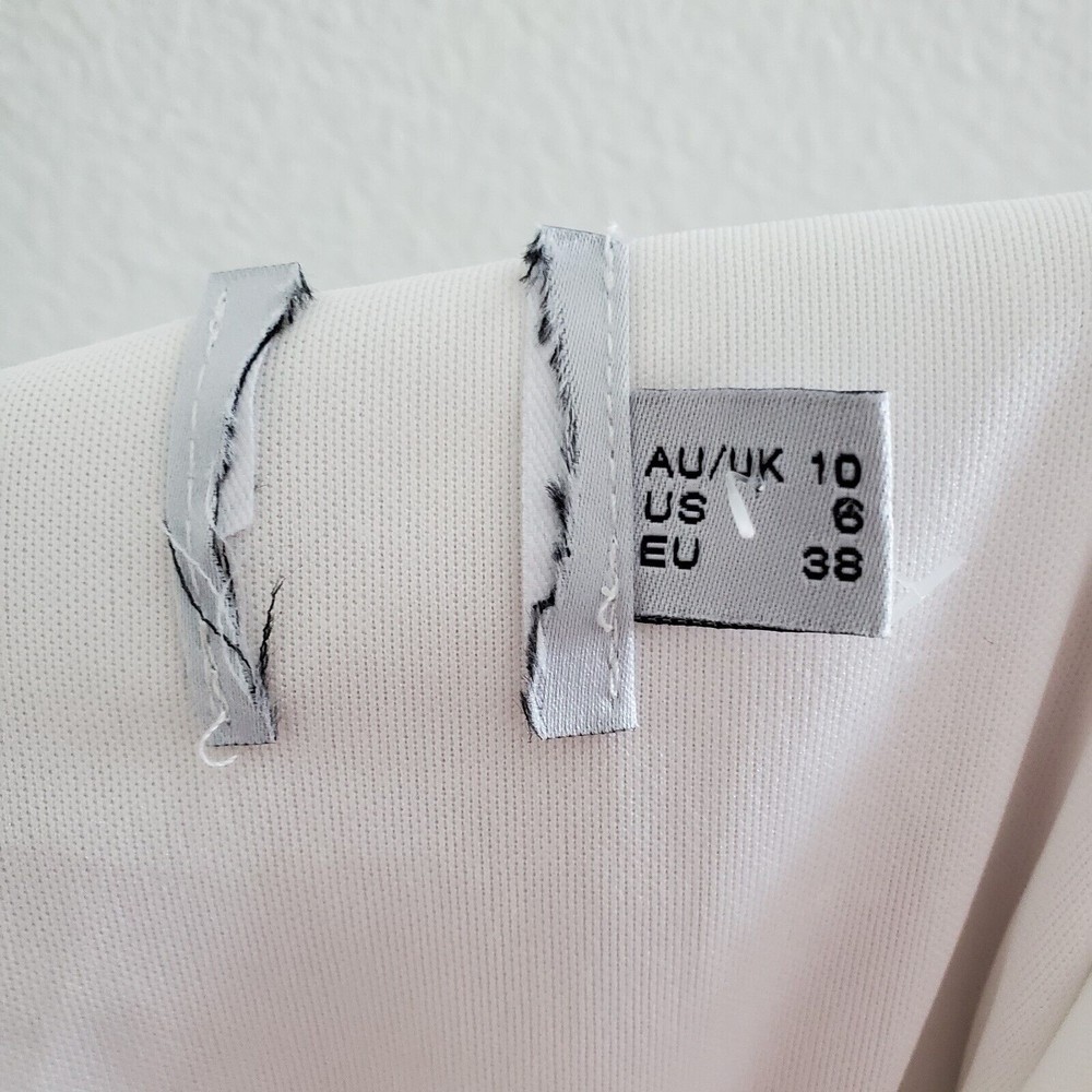Princess Polly Fiorella Satin Midi Slip Dress 6 White Halter Tie Neck - Picture 10 of 10